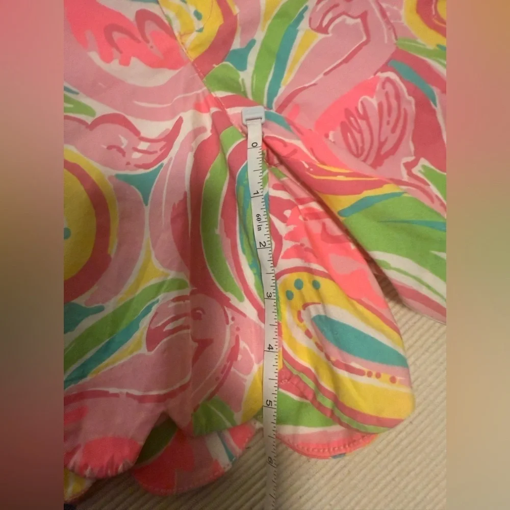 Lilly Pulitzer Women's Pink and Green Patterned Shorts Sz 8 - Picture 6 of 10
